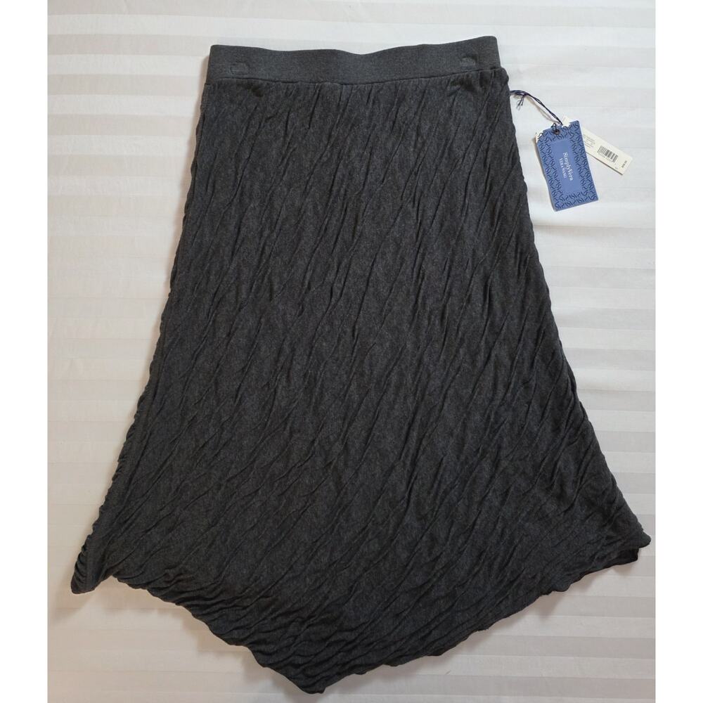 Simply Vera Vera Wang Women's S Gray Textured Knit Asymmetric Midi Skirt NWT